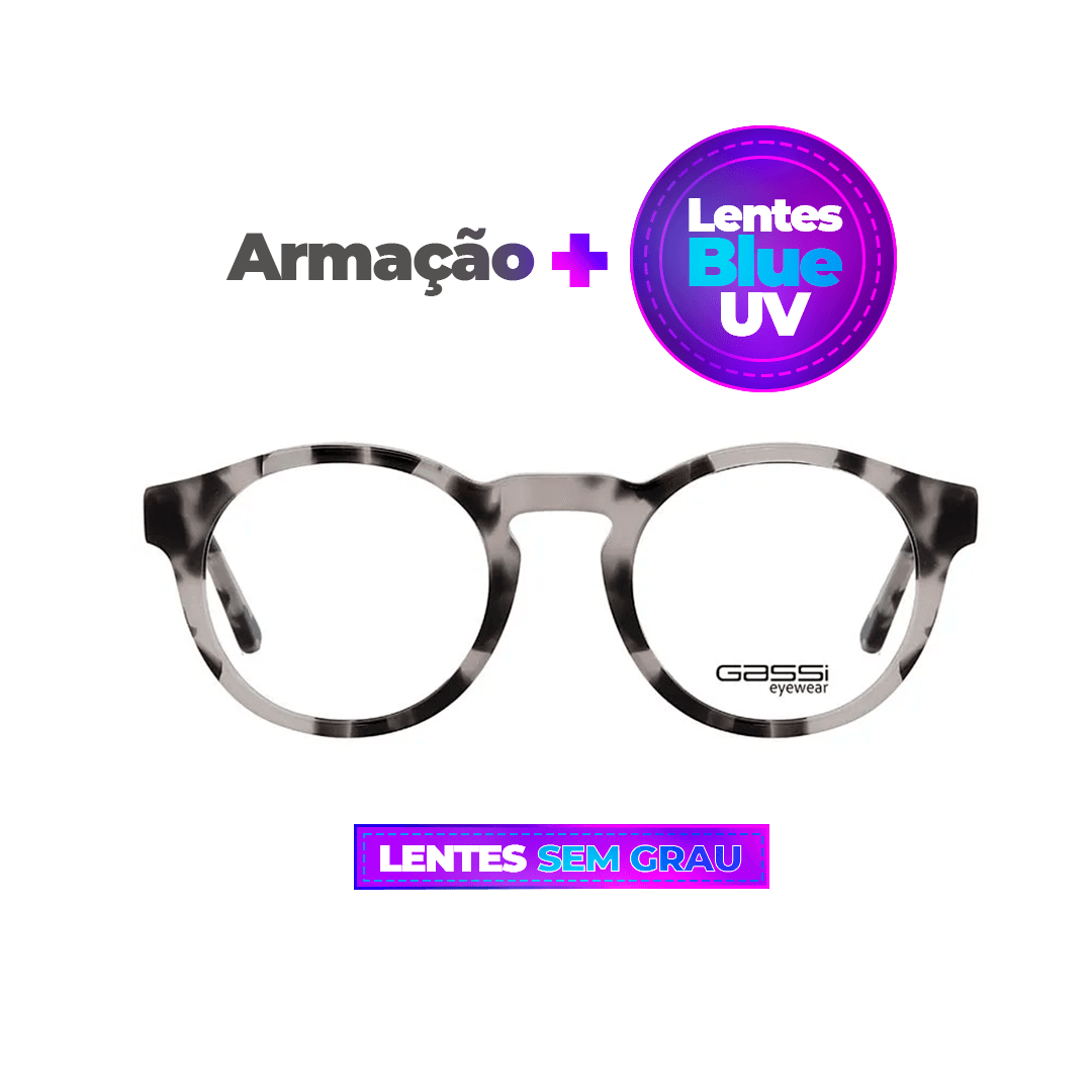 Óculos Gassi Alfredo + Lentes Blue UV COMBO