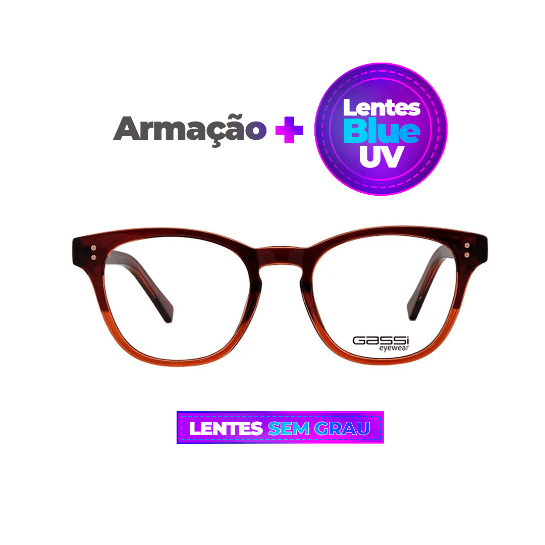 Óculos Gassi Eddy M + Lentes Blue UV COMBO