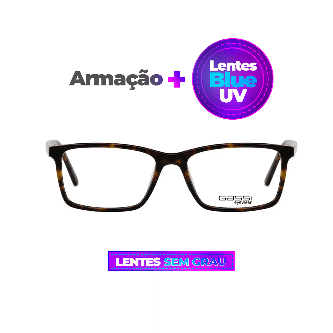 Óculos Gassi Igor Tartaruga + Lentes Blue UV COMBO